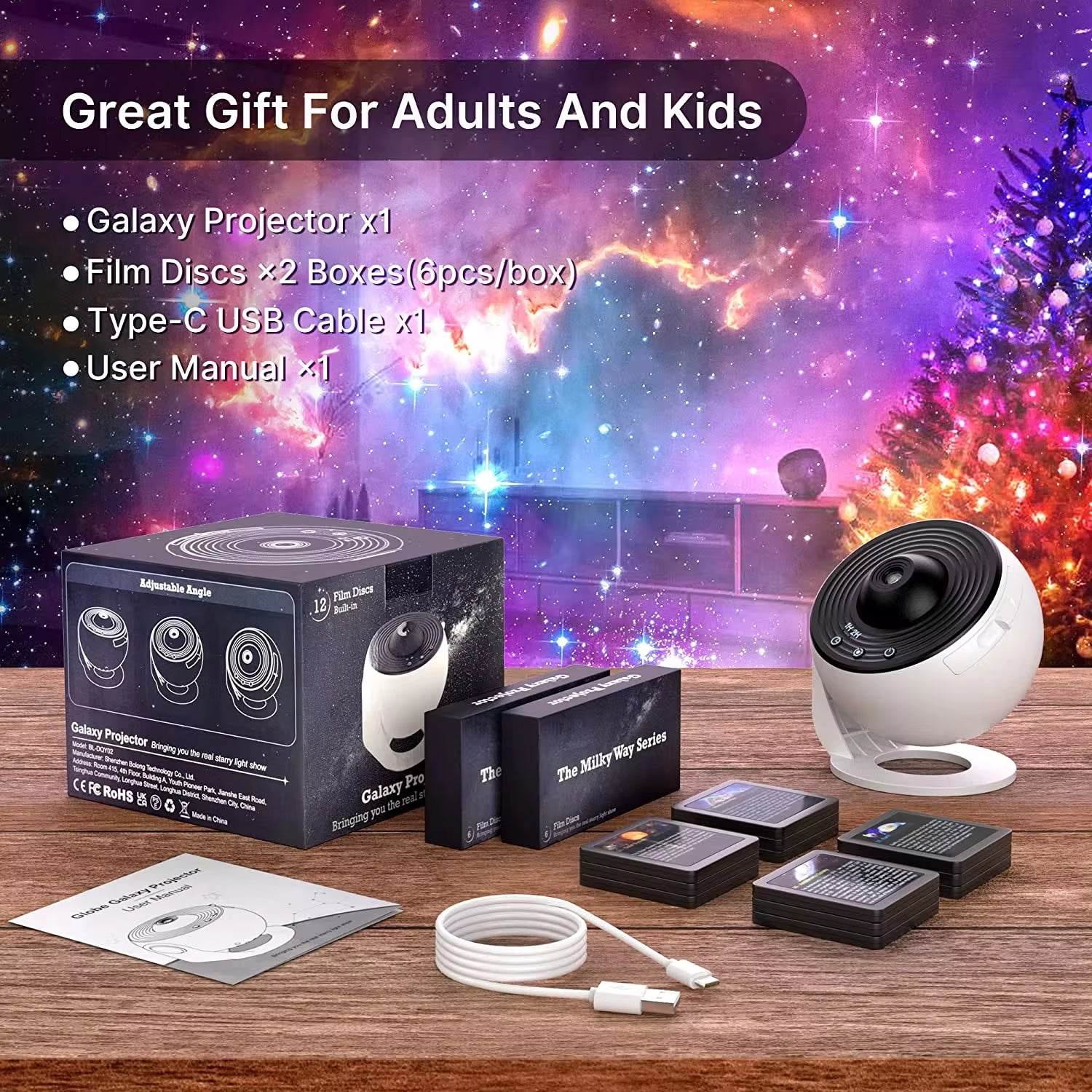 Ultimate 13-in-1 Galaxy Star Projector - Transform Your Bedroom with Stunning Aurora & Planetarium Night Lights for All Ages!