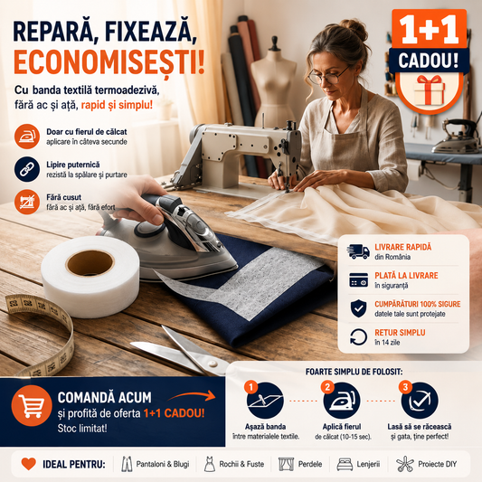 1+1 🎁 Bandă Textilă Termoadezivă