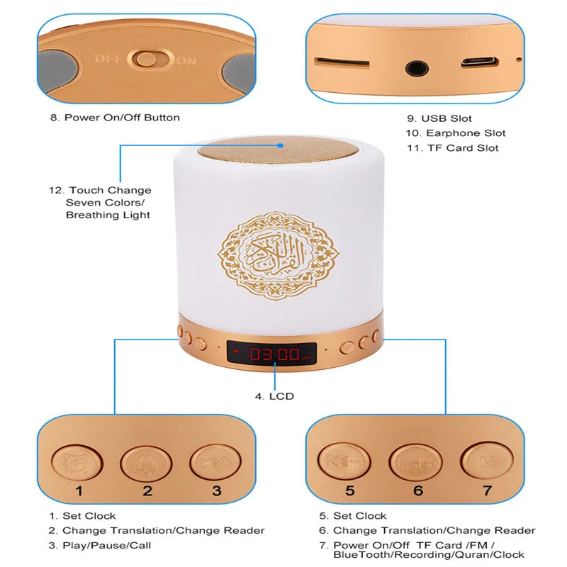 Quran Azan Night Light Speaker