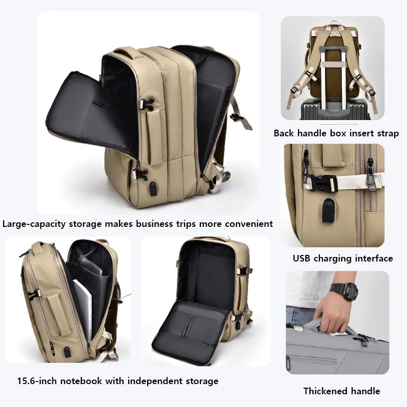 Weixier 16 Inch Large-capacity Men's High-end Backpack Computer Bag High-end Business Bag Expandable Backpack Witch USB